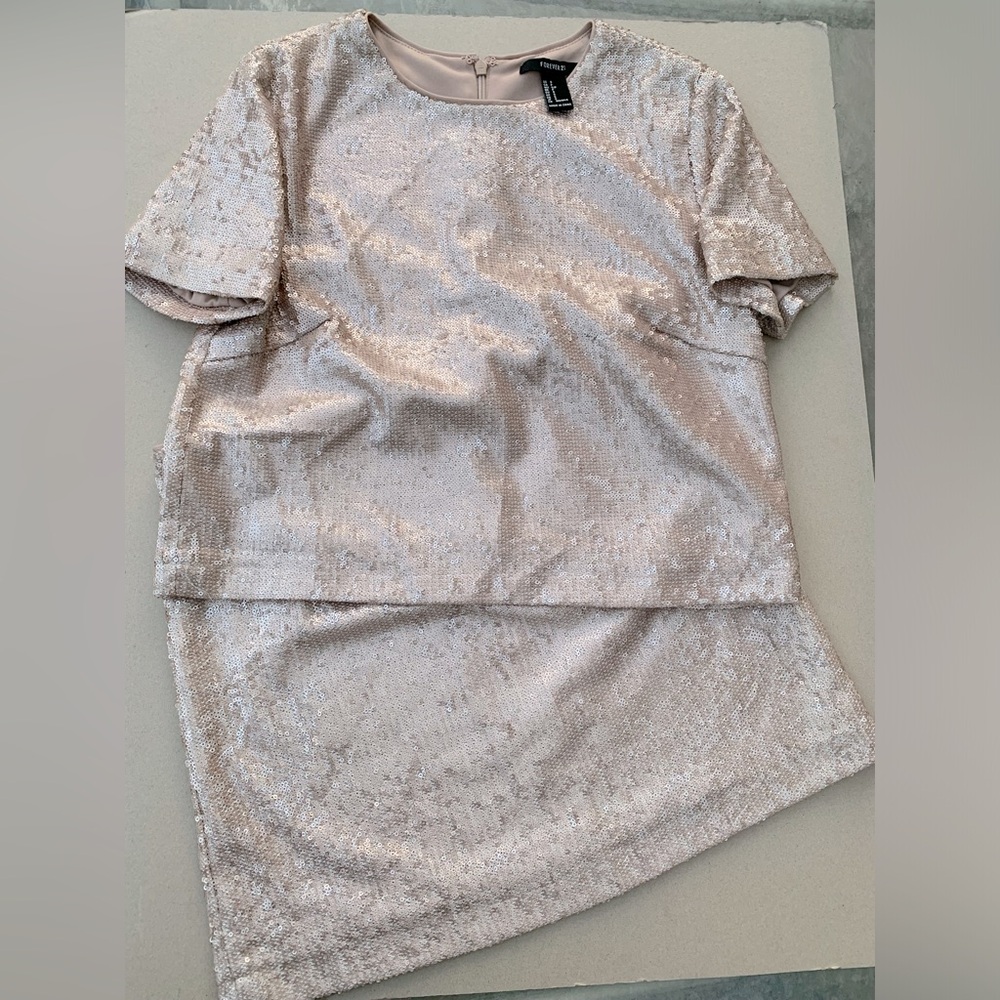 Forever 21 Blush Sequence Skirt & Top